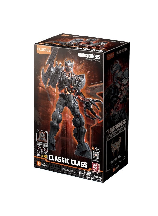 BLOKEES Transformers Classic Class Scourge | Collectible Action Figure Building Kit with Glowing Chest & Eyes | Fully Poseable Model Kit Toy for Kids & Adult Collectors - Image 3